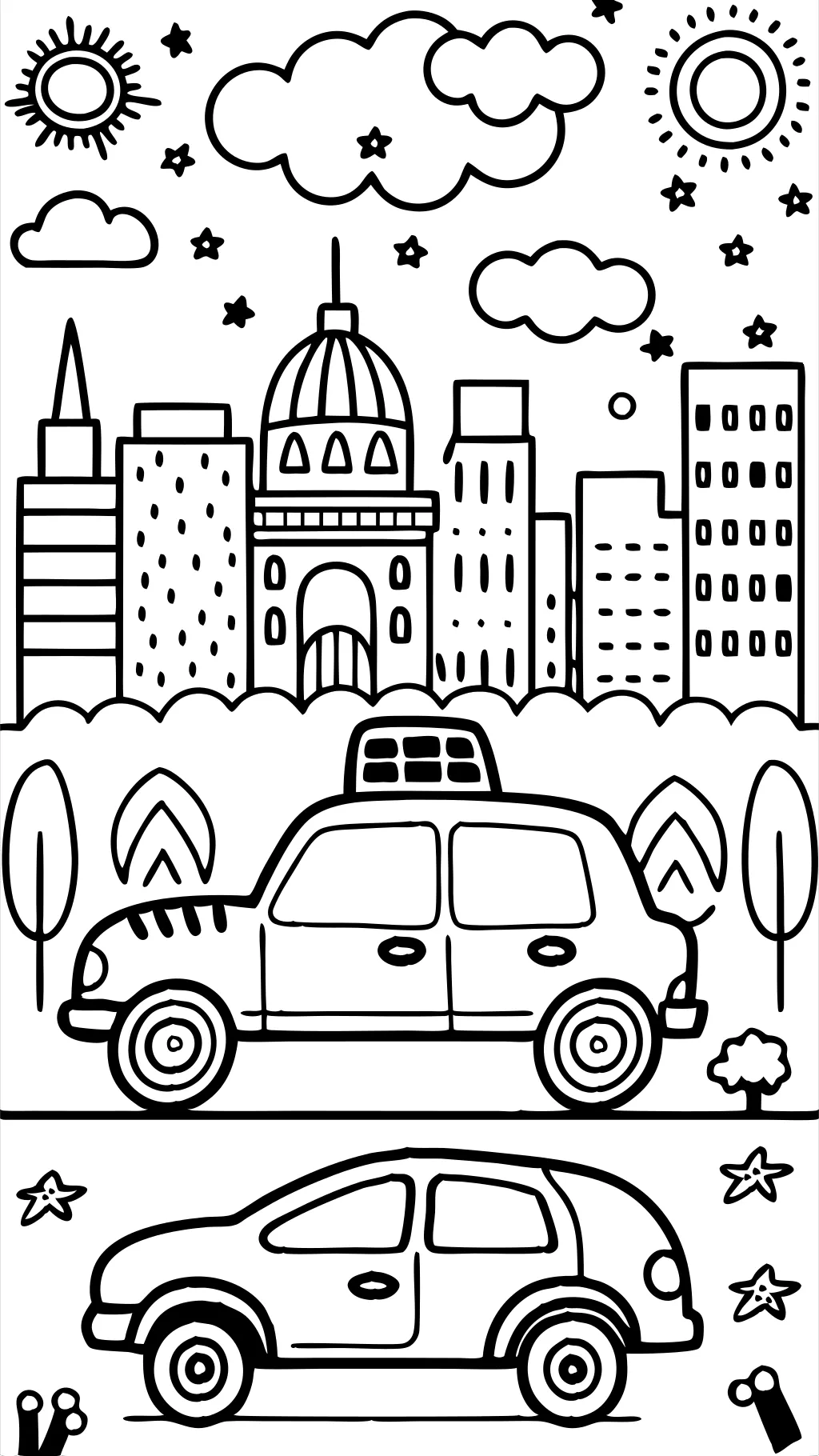 taxi coloring page